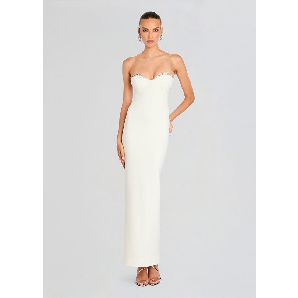 Retrofete Jessalyn Dress In White Silver Size Medium $798